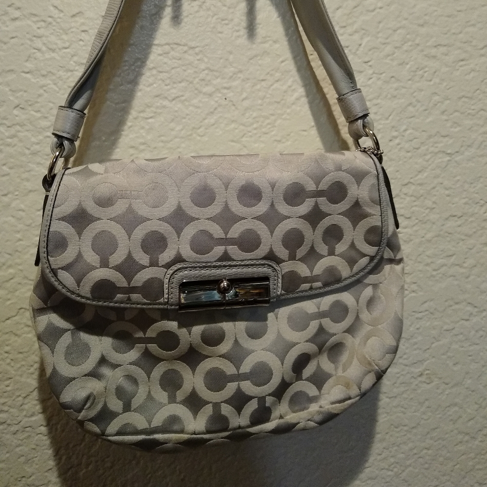 COACH Kristen Signature Op Art Sateen Top Handle